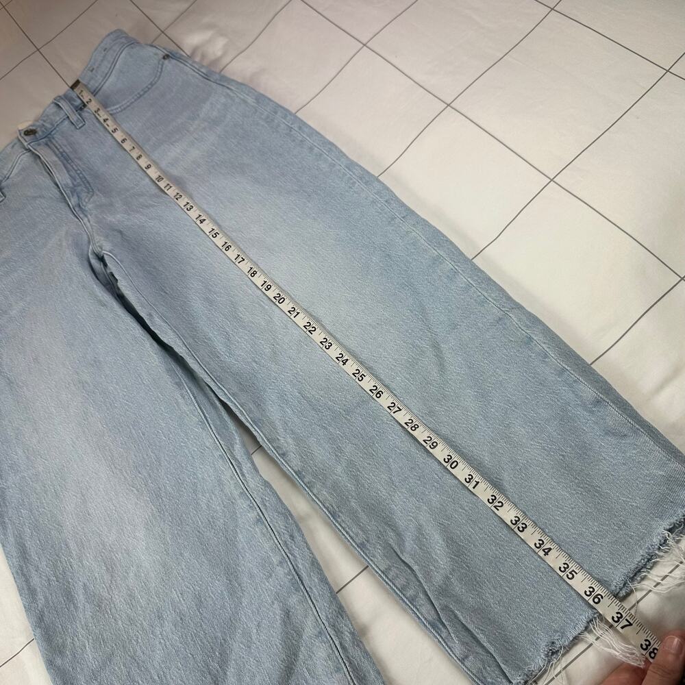 Madewell Jeans Womens 30 Blue Perfect Vintage Wide-Leg Crop Ward Light Raw Hem - Picture 11 of 14